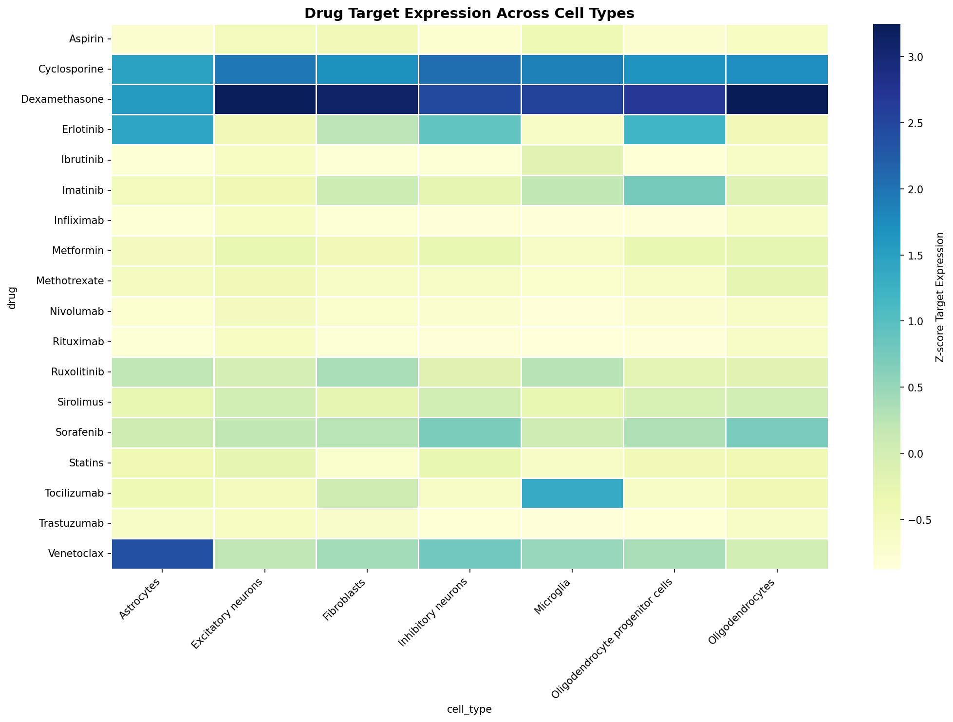 Drug Target Expression Heatmap